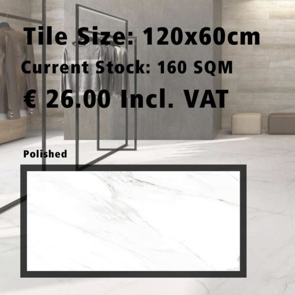 White Tile - 120x60cm - Emotion Ceramics